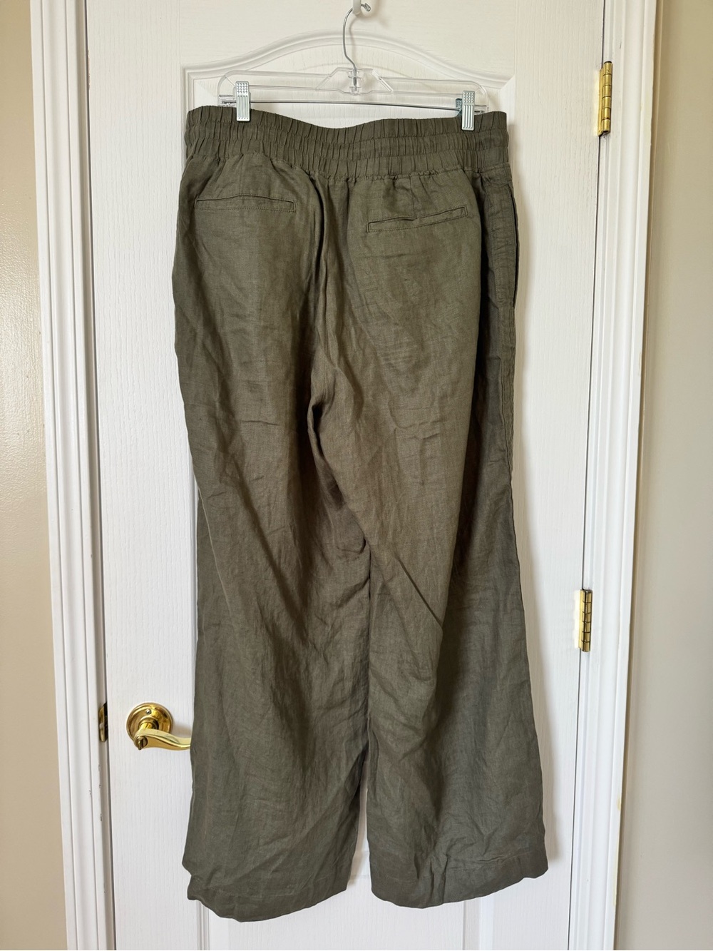 Quince 100% European Linen Wide Leg Pants – Bayberry Olive – XL - Picture 5 of 5